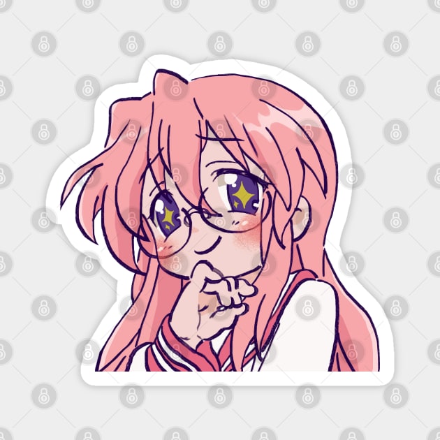 pink pastel starry eyed takara miyuki / lucky star Magnet by mudwizard