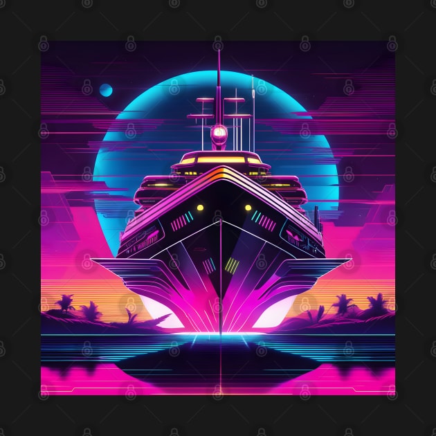 Synthwave ship by Spaceboyishere