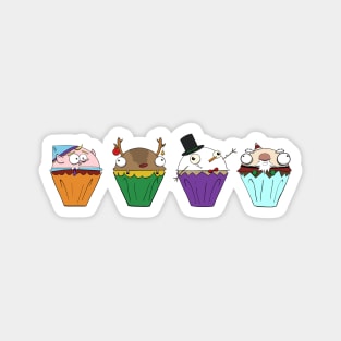 Christmas Cupcake Line Up Magnet