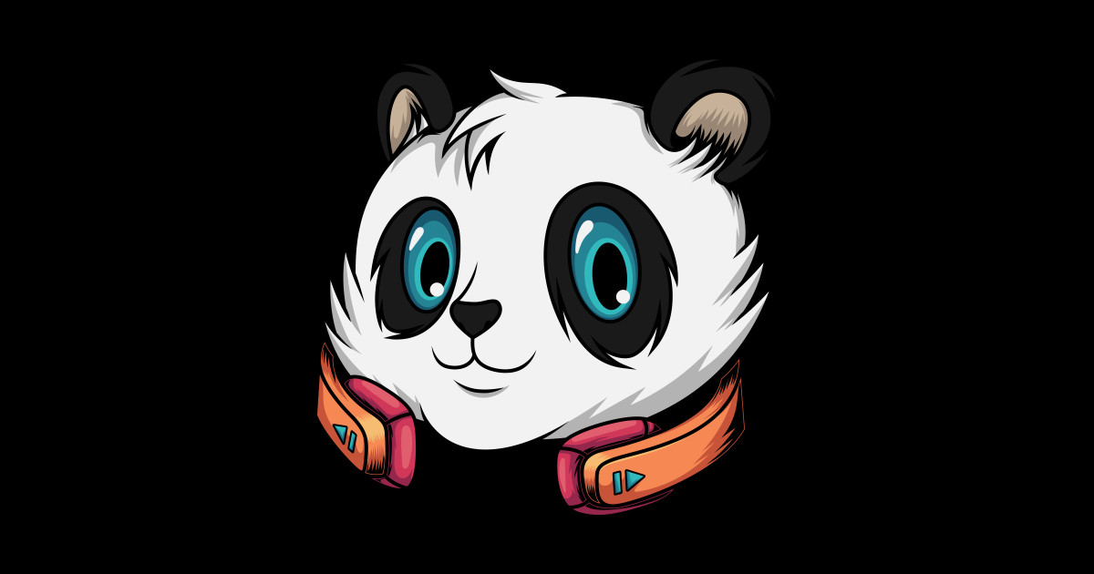 Happy Panda listen music - Panda Lover - Sticker | TeePublic