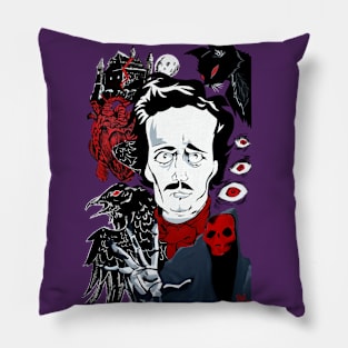 Edgar Allan Poe collage Pillow