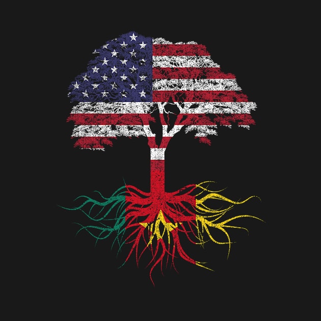 American Grown with Cameroonian Roots USA Flag by Calenda