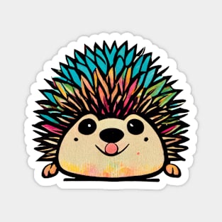 A cute and colorful hedgehog Magnet