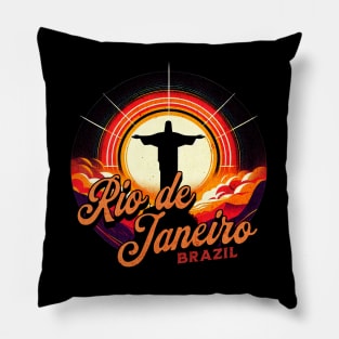 Christ the Redeemer Rio de Janeiro Brazil Design Pillow