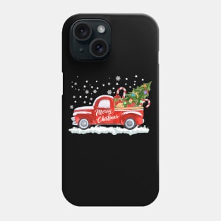 Merry Christmas Retro Vintage Red Truck Phone Case