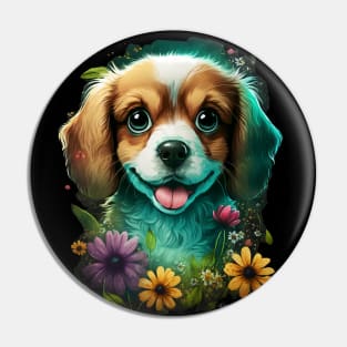 Colorful puppy Dog design #3 Pin