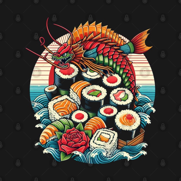 Edo Sushi Wave Dragon by CP6Design