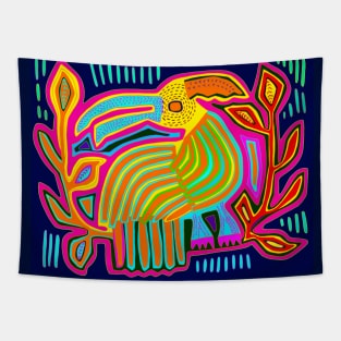 Kuna Indian Tropical Pajaro Parrot Tapestry