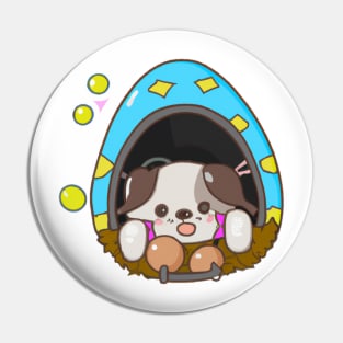 Dog in The Egg Pin