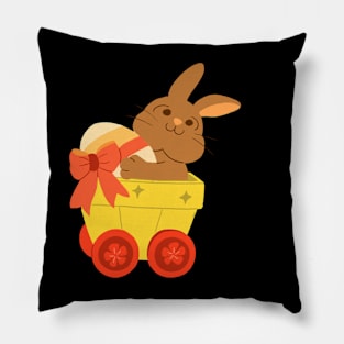 Bunny With Train Pillow