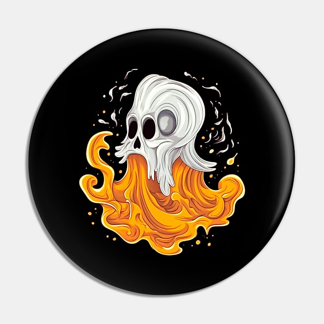 Eerie Halloween Ghoul Art - Spooky Season Delight Pin by Captain Peter Designs