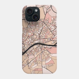 Frankfurt Map Pattern in Soft Pink Pastels Phone Case