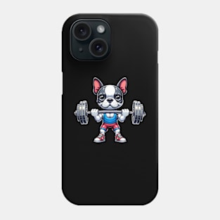 Boston Terrier Weightlifting Phone Case