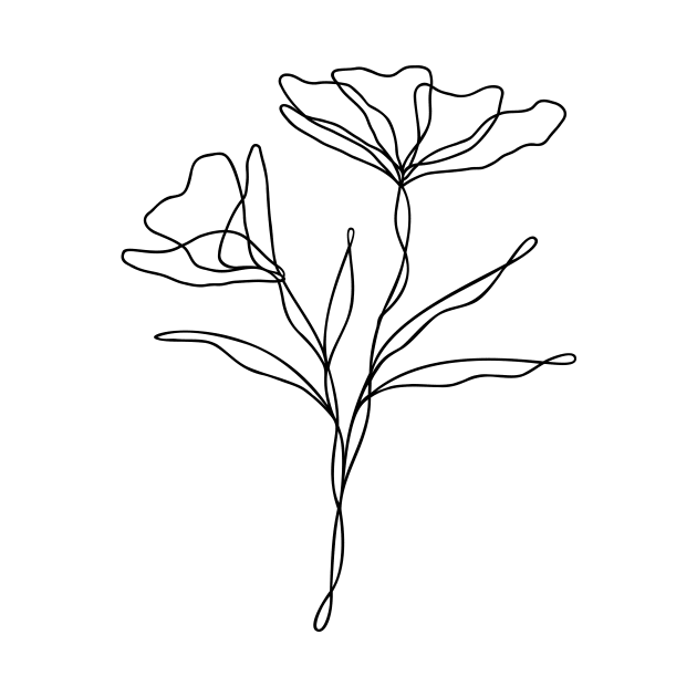 wildflower continuous line art by RachelFCreative