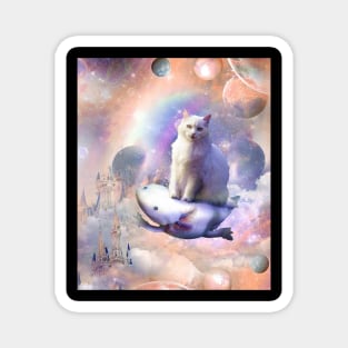 Space Galaxy Cat Riding Axolotl Magnet