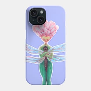 The flower and dragonfly embrace Phone Case