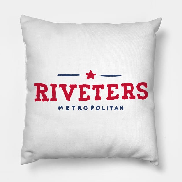 Metropolitan Riveteeeers 03 Pillow by Very Simple Graph