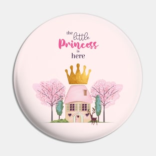 Crowned Pink Fairy Castle for the Little Princess Pin