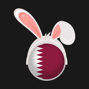 happy easter Qatar bunny ears flag cute designs T-Shirt