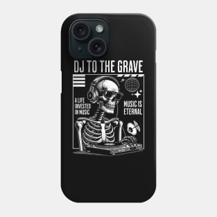 DJ - Music Is Eternal Skelton (White) Phone Case