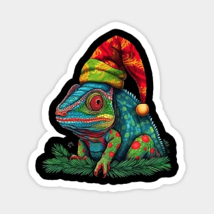 Chameleon Christmas Magnet