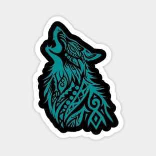 Mystic Tribal Wolf Magnet