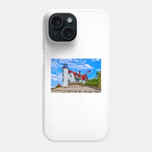 “Breezy Day at Point Betsie Lighthouse” Phone Case