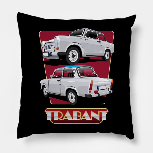 Trabant Classic Cars Pillow by masjestudio