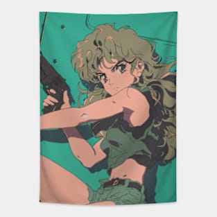 90s Anime Girl Tapestry