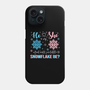 He Or She What Will Our Little Snowflake Be Gender Reveal Christmas Phone Case