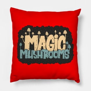 Magic Mushrooms - Psilocybin - Psychedelic Art Pillow