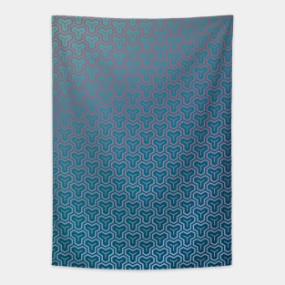 Japanese geometric pattern blue and lilac Tapestry
