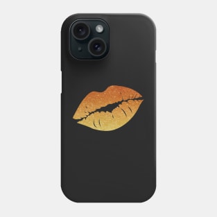 Orange Ombre Faux Glitter Lips Phone Case