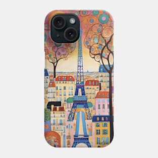 Gustav Klimt's Parisian Dreams: Inspired Eiffel Tower Phone Case