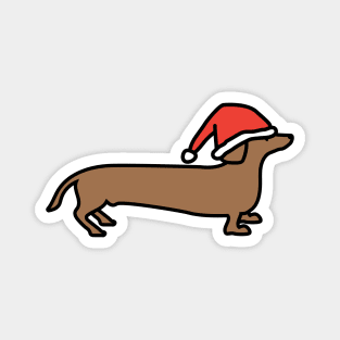 Dachshund dog wearing Christmas hat Magnet