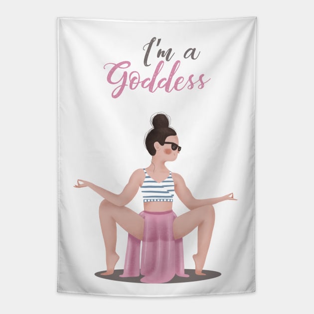 I'm a Goddess Tapestry by Gummy Illustrations