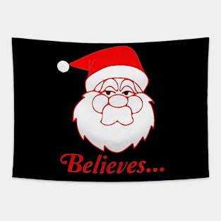 Santa I Believe Funny Tapestry