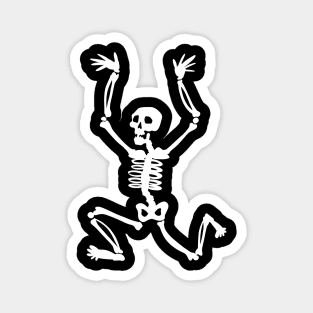 Running Skeleton White Silhouette Magnet