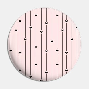 Stripes and Hearts Pattern Pin