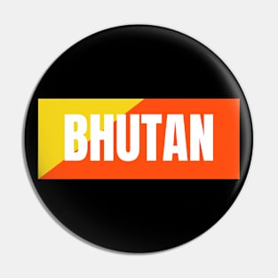 Bhutan in Bhutanese Flag Colors Pin