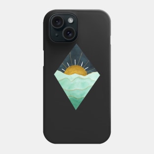 Diamond Green and Gold Sunset (dark background) Phone Case