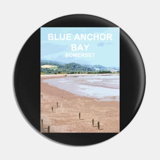 Blue Anchor Bay Somerset. Minehead. Travel location poster Pin