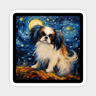 Japanese Chin painted by Vincent Van Gogh Magnet