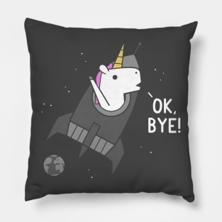 OK Bye Unicorn Pillow