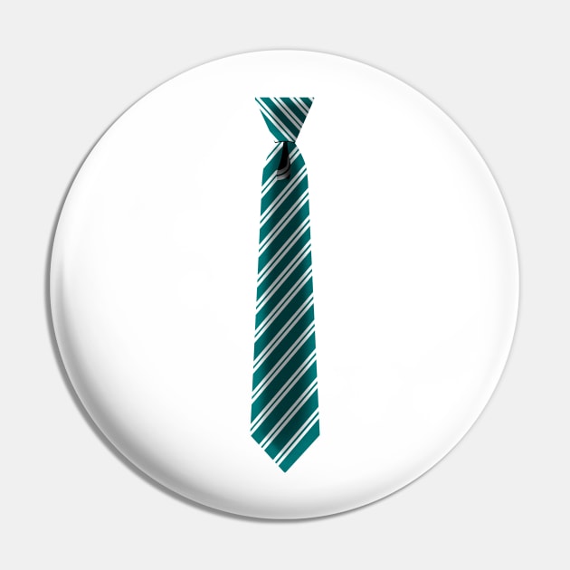 Necktie Tie Windsor Knot Teal Pin by MojoCoffeeTime