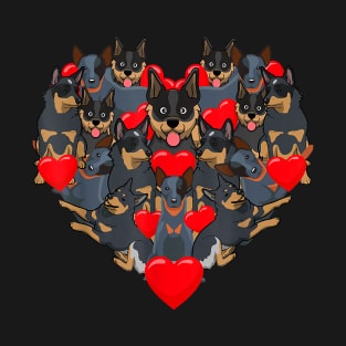 Cute Australian Cattle Dog Valentines Day Love Heart T-Shirt