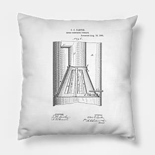 Smoke consuming furnace Vintage Retro Patent Hand Drawing Funny Novelty Gift Pillow