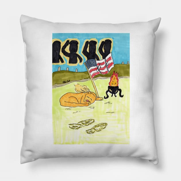 Arlington Kitty Pillow by ConidiArt