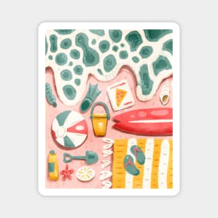 Pastel Pink Beach Day (no outline) Magnet