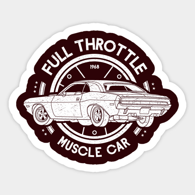 Ull Throttle Muscle Car Vintage Worn Out And Steering Wheel Car